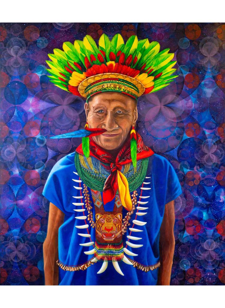 Óleo sobre lienzo 166 Ctm x 200 Ctm Bogotá, Colombia. 2022. Retratro reaizado para la serie Tejido: La Memoria del Corazón. Existencia y Realeza que nos cubre.